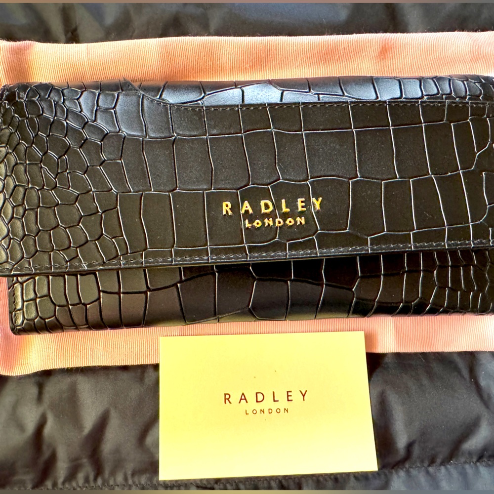 Radley London Wallet Black Faux Croc